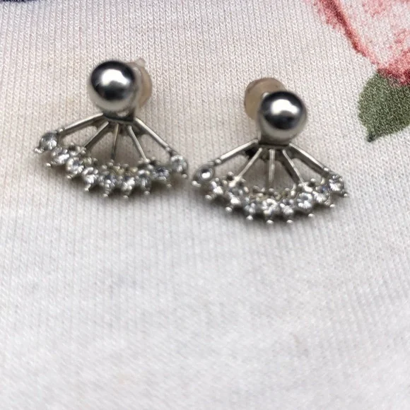 Silver and Crystal Earrings - Picture 1 of 2